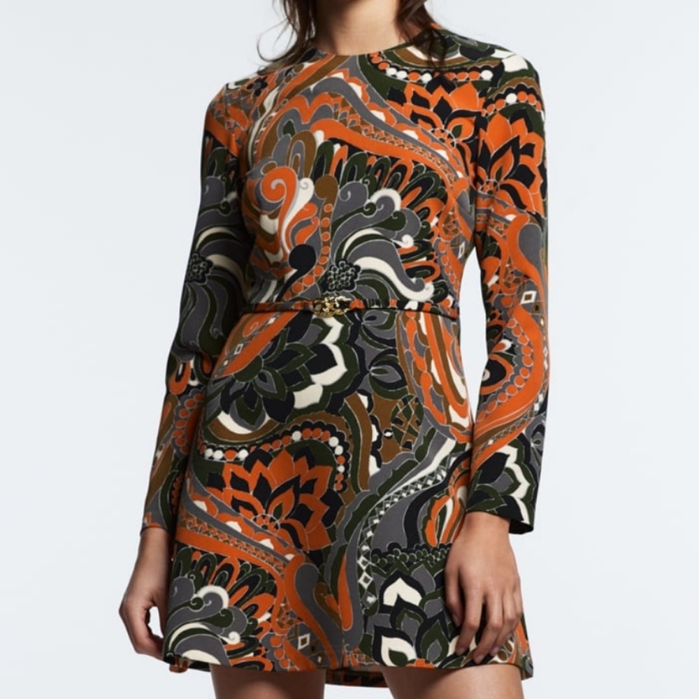 Paisley Print Mini Dress